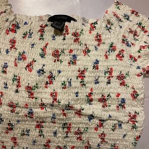 Forever 21 white with flowers crop top